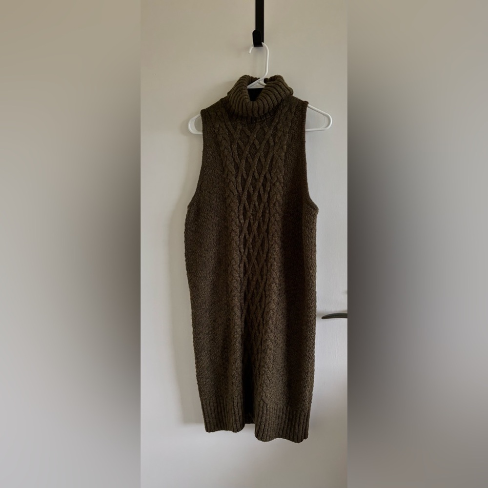 American Eagle AE sleeveless knit sweater dress turtleneck green size XL fall - Picture 1 of 5